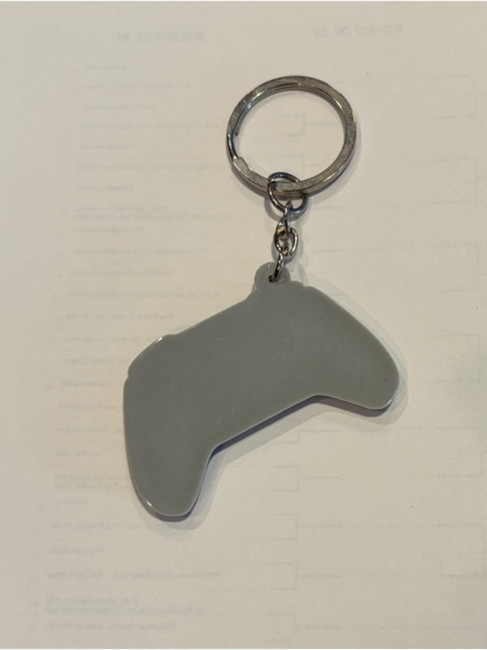 Gray Video Game Controller Keychain - Gaming Accessory - Picture 2 of 3